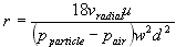 radial distance