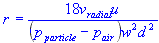 radial distance