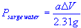 maximum surge pressure for water