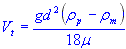 terminal, fall or settling velocity