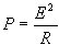 Power Given Resistance And Voltage