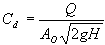 discharge coefficient