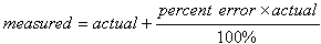 percent error equation arranged to solve for measured value