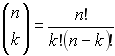 binomial coefficient