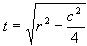 circle center to chord midpoint distance