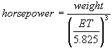 engine horsepower using the ET method