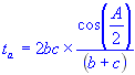 Angle Bisector of side a