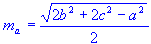 Median of side a