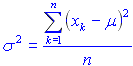 standard deviation of a population