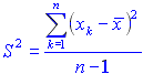 standard deviation of a sample