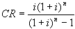 capital recovery factor equation