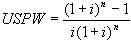 uniform series present worth factor equation