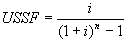 uniform series sinking fund factor equation