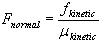kinetic friction normal force