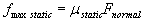 maximum static friction