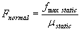 static friction normal force