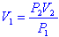 Boyle's Law equation arranged to solve for volume at state 1