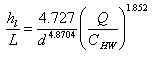 Hazen Williams equation