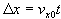 horizontal displacement at time