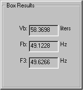 sealed subwoofer box calculated results