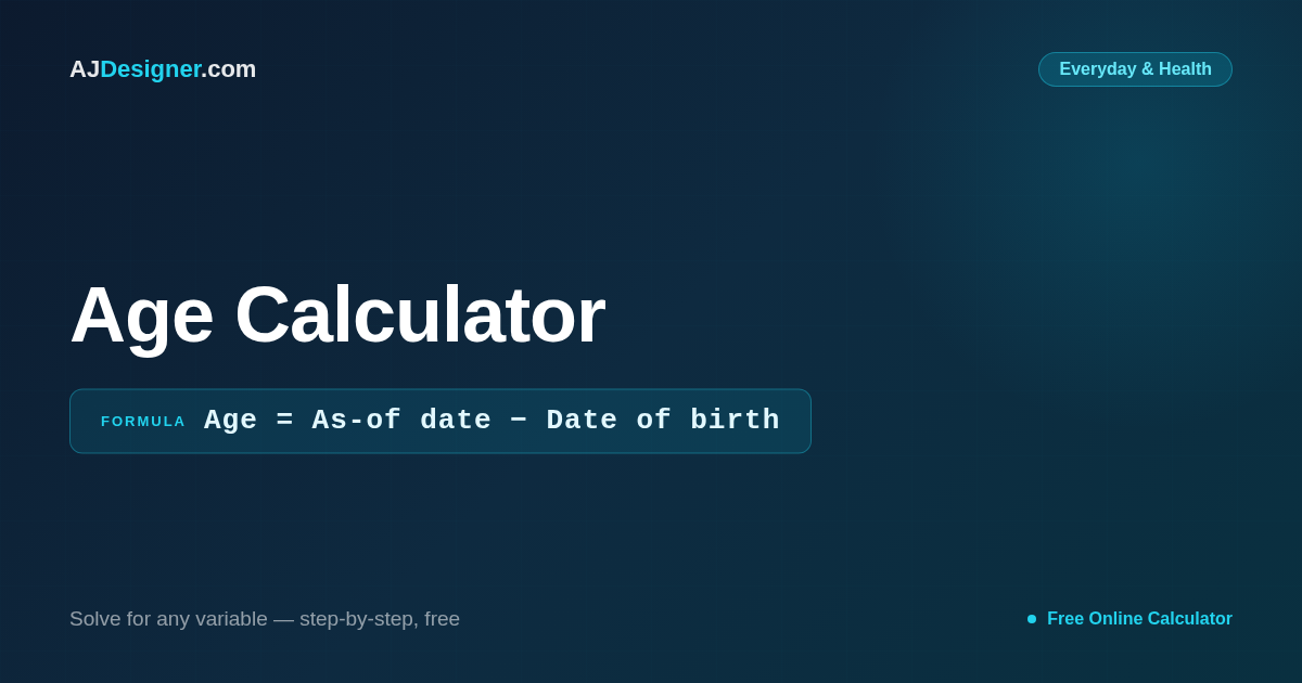 Age Calculator — Years, Months, Days from Date of Birth