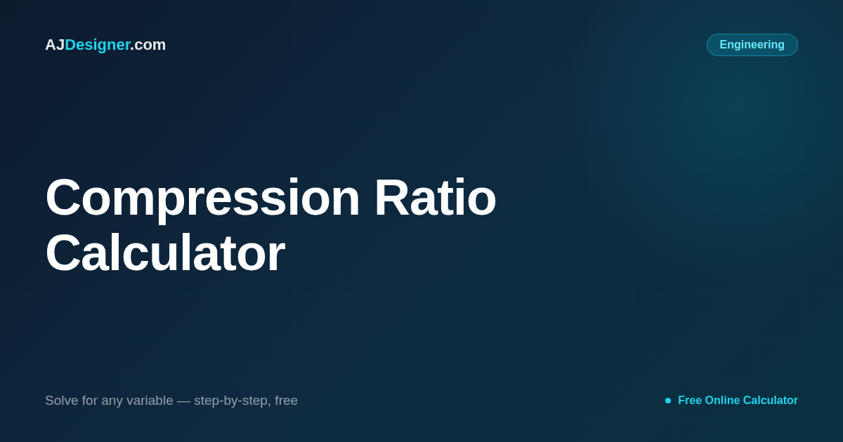 Compression Ratio Calculation Program Compression Ratio Calculator — Static CR from Bore, Stroke & Clearance ...