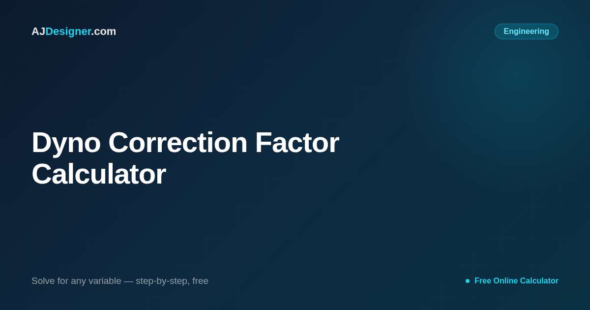 Dyno Correction Factor Calculator — SAE J607 / J1349 cf Formula
