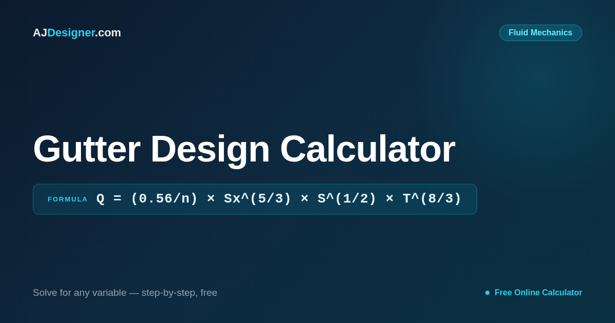 Gutter Projection Calculation Gutter Flow Calculator