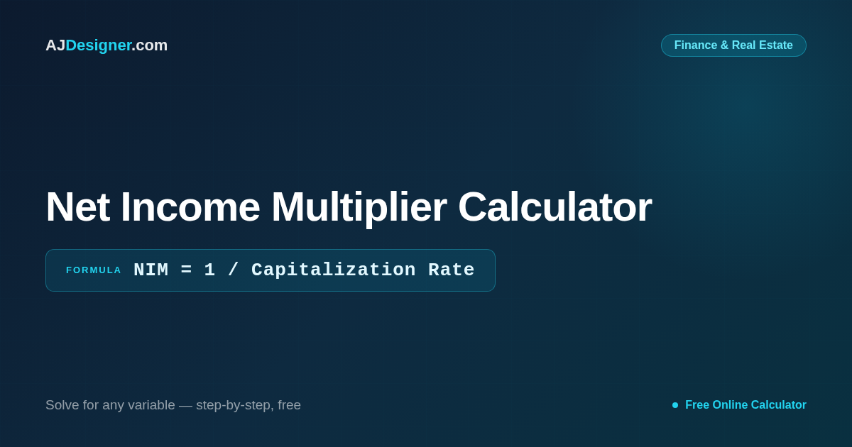 Net Multiplier Formula Net Income Multiplier Calculator — NIM & Cap Rate