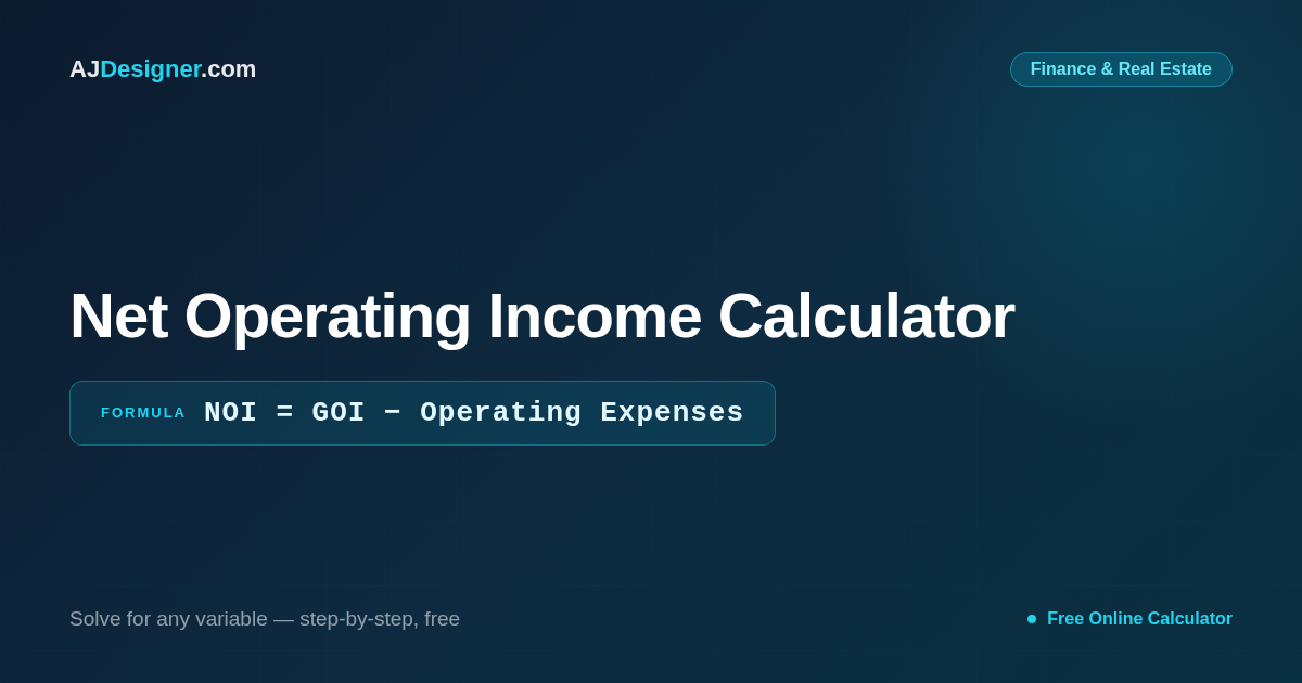 Net Operating Income Formuala NOI Calculator — Net Operating Income Formula
