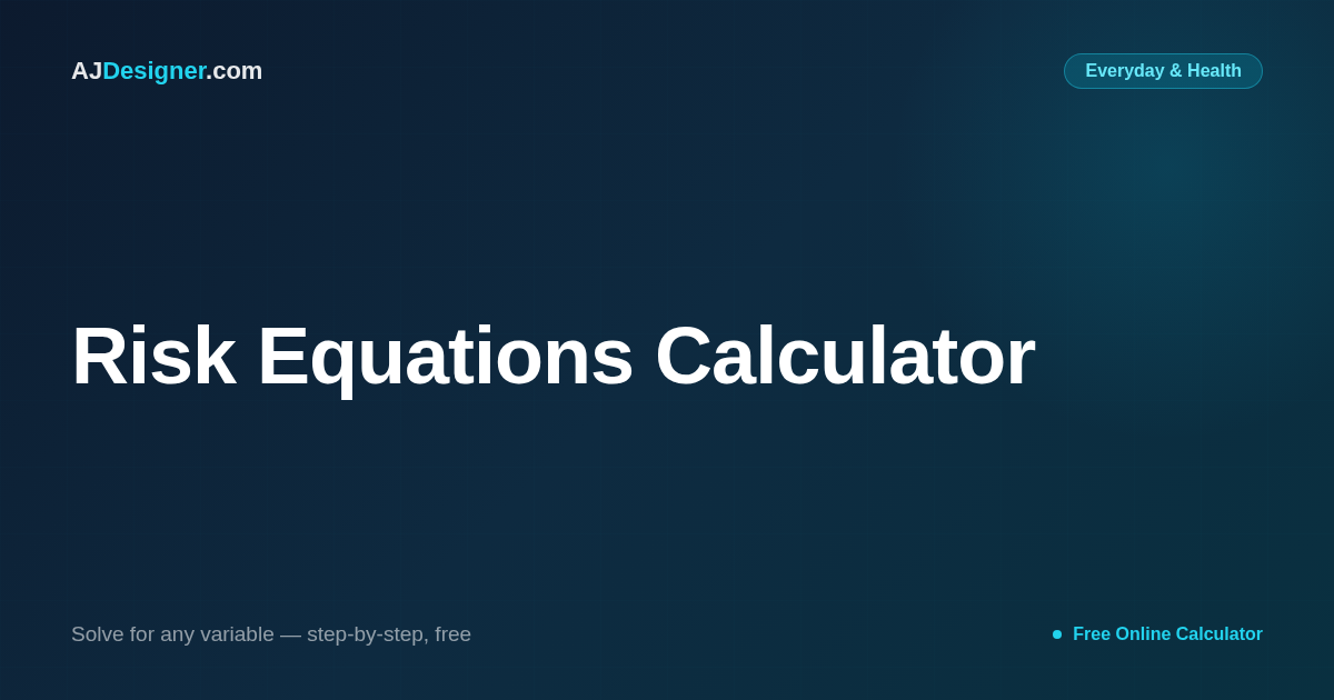 Risk Assessment Calculator — Toxicology Equations