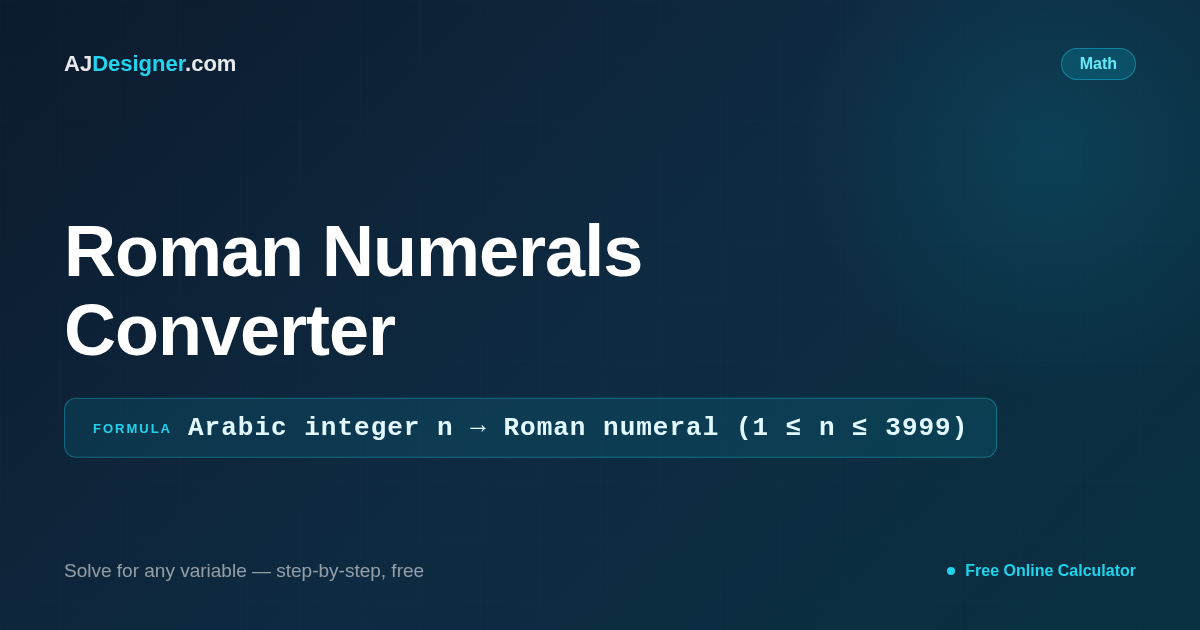 Roman Numerals Converter — Number to Roman & Roman to Number