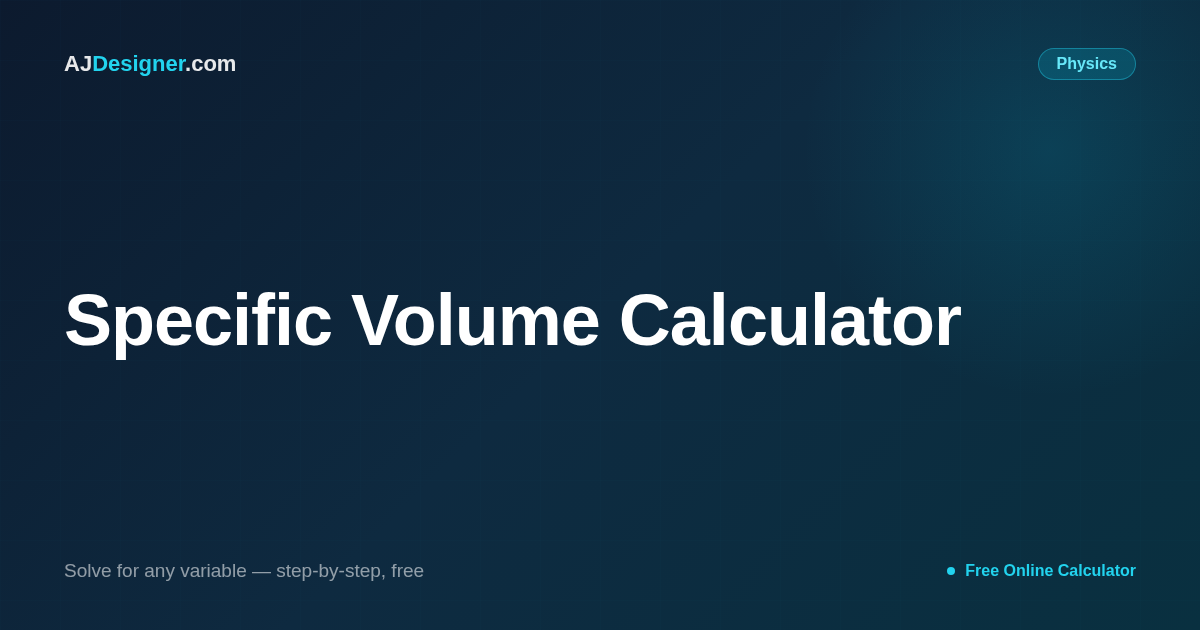 Specific Volume Calculator — v = V/m = 1/ρ
