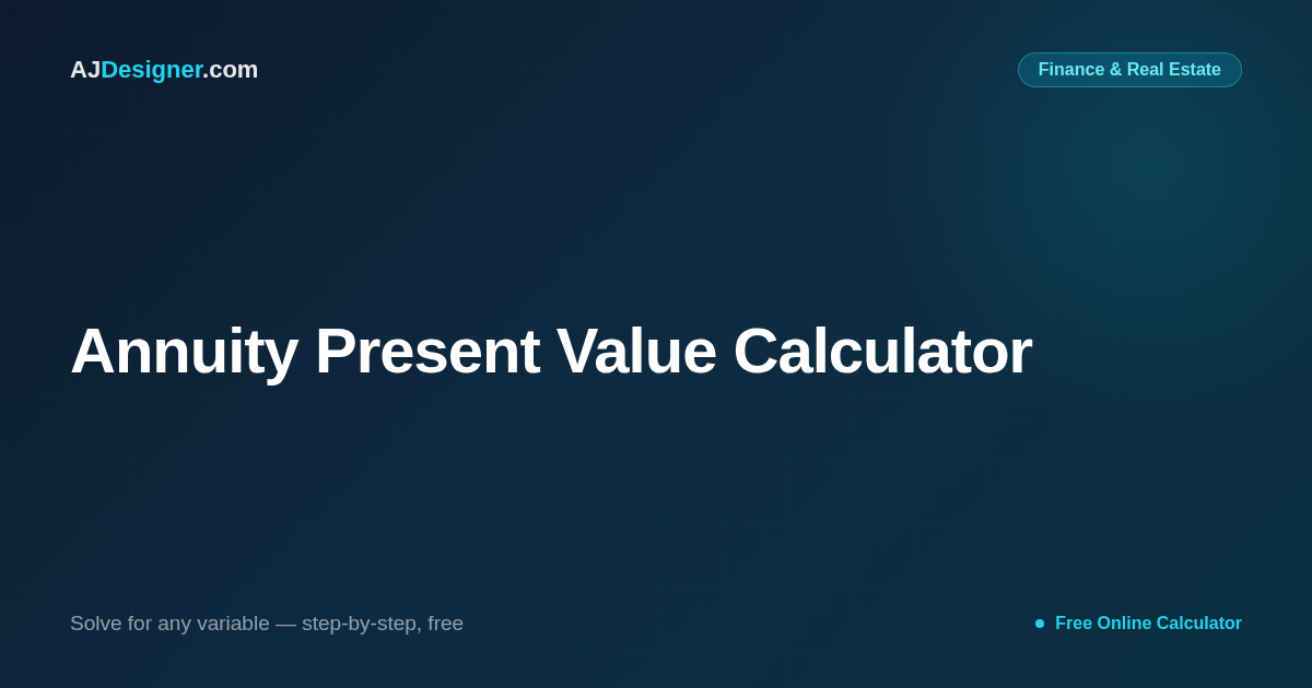 Annuity Present Value Calculator — Ordinary Annuity PV Formula