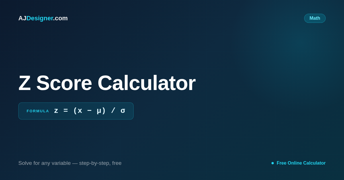 Z-Score Calculator — Standard Score, Mean, Std Dev