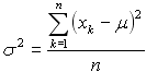 population variance equation