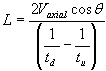 acoustic path length between transducer faces