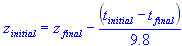 initial altitude or elevation