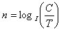 Equation for battery life arranged to solve for Peukert number