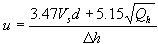 average wind speed for superadiabatic conditions