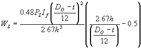 wheel load per linear length of pipe