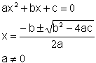 Quadratic formula and equation