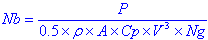 wind power equation arranged to solve for gear box or bearing efficiency