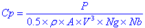 wind power equation arranged to solve for coefficient of performance