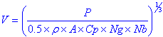 wind power equation arranged to solve for wind speed