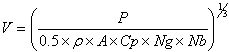 wind power equation arranged to solve for wind speed