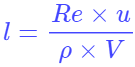 Reynolds number equation solving for characteristic length
